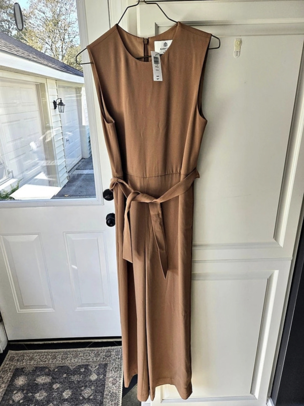Babaton Savile Wide Leg Jumpsuit in Camel, Extra Small
